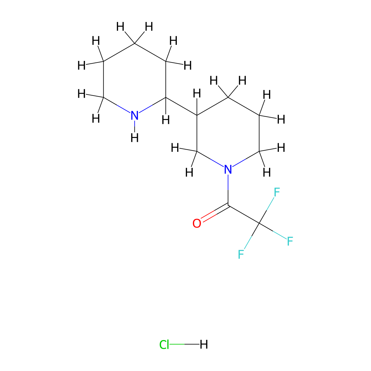 2,2,2-Trifluoro-1-[3-(piperidin-2-yl)piperidin-1-yl]ethan-1-one hydrochloride molecular structure, CAS 1955540-40-5