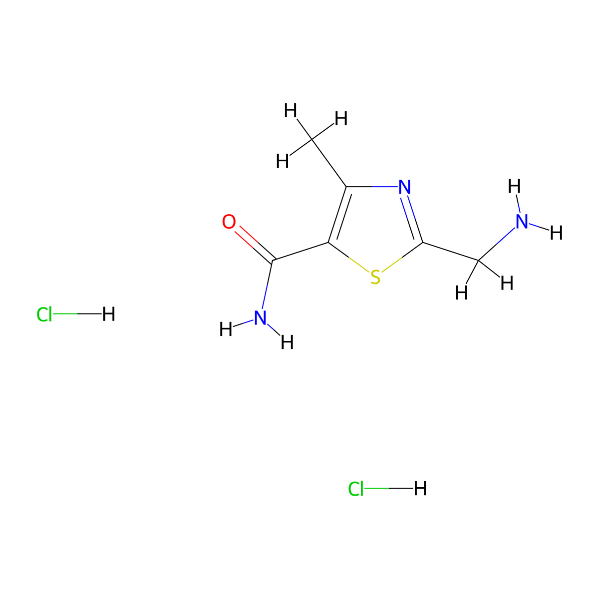 2-(Aminomethyl)-4-methyl-1,3-thiazole-5-carboxamide dihydrochloride molecular structure, CAS 1955540-41-6