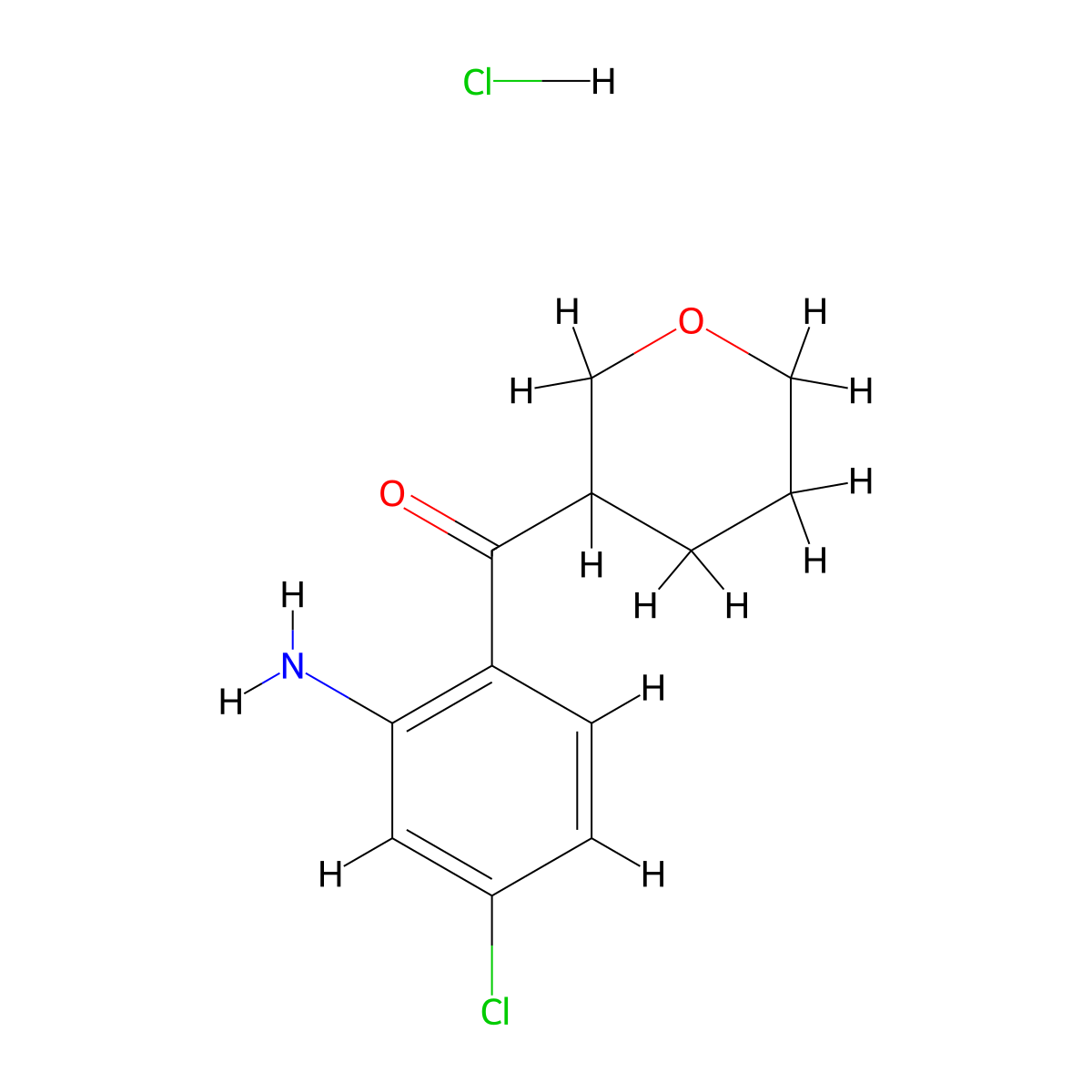 5-Chloro-2-(oxane-3-carbonyl)aniline hydrochloride molecular structure, CAS 1955540-49-4