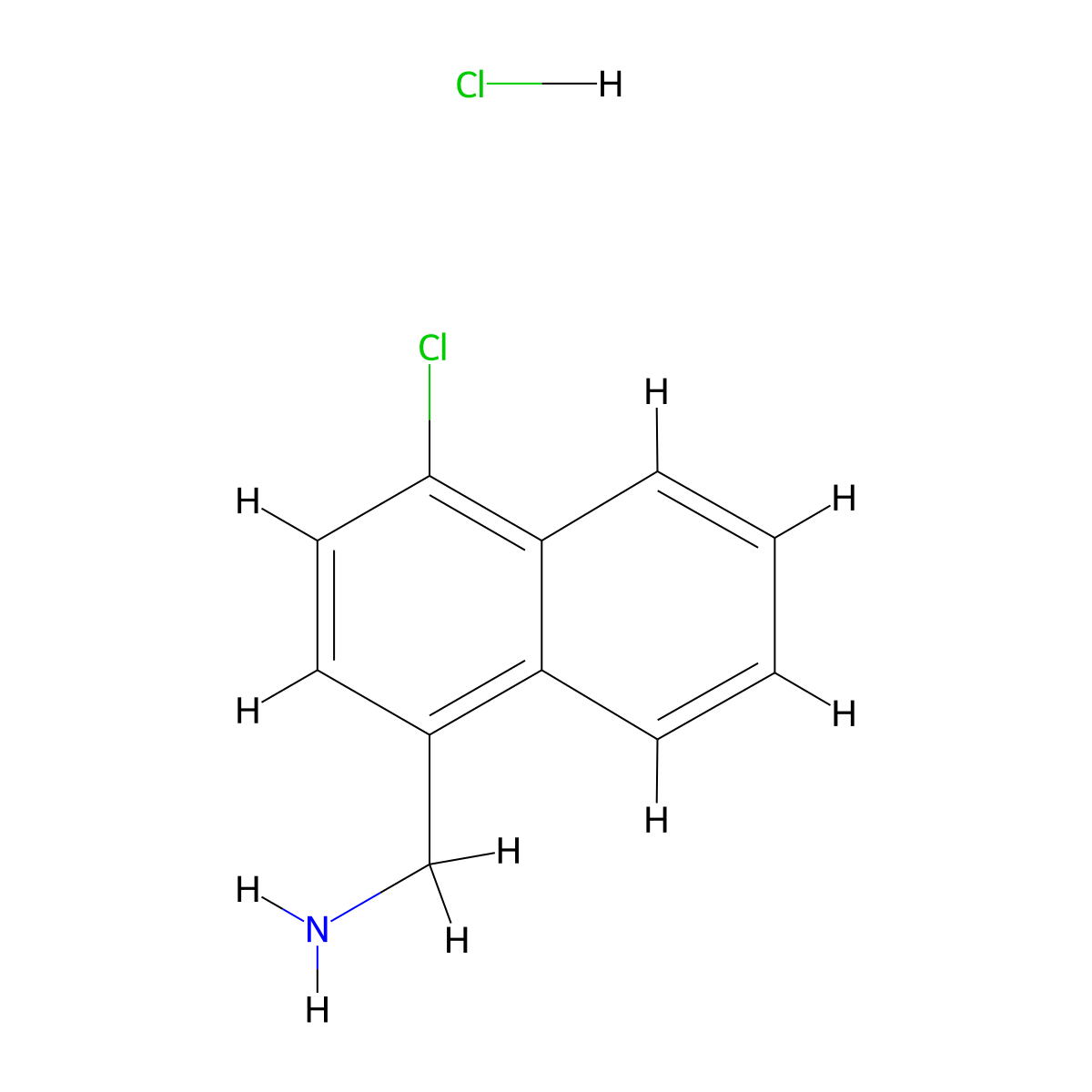 (4-Chloronaphthalen-1-yl)methanamine hydrochloride molecular structure, CAS 1955540-50-7