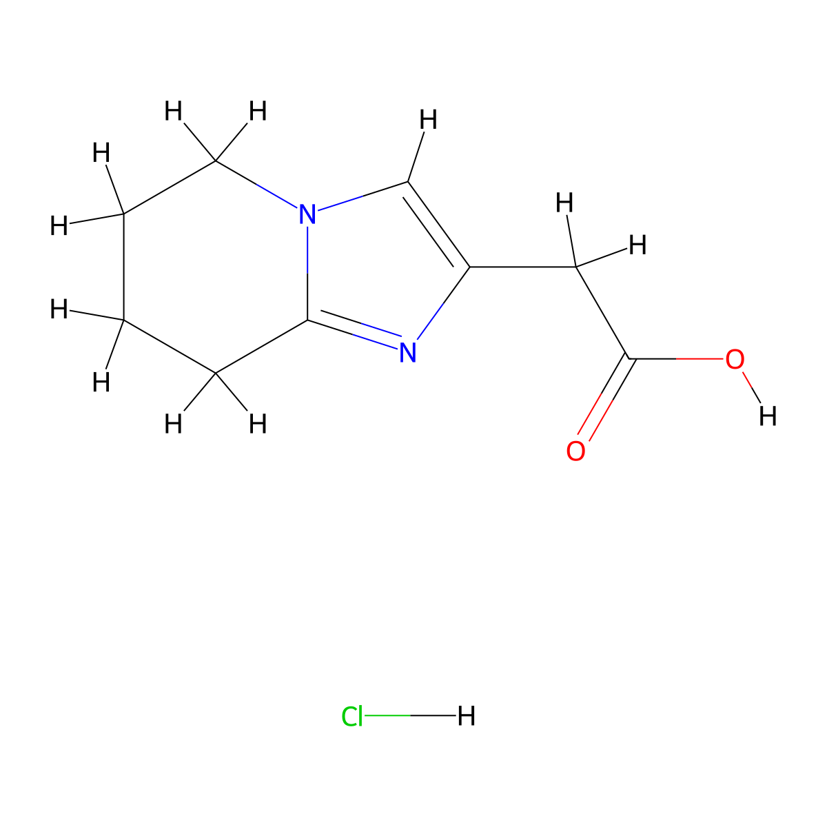 2-{5H,6H,7H,8H-imidazo[1,2-a]pyridin-2-yl}acetic acid hydrochloride molecular structure, CAS 1955540-51-8