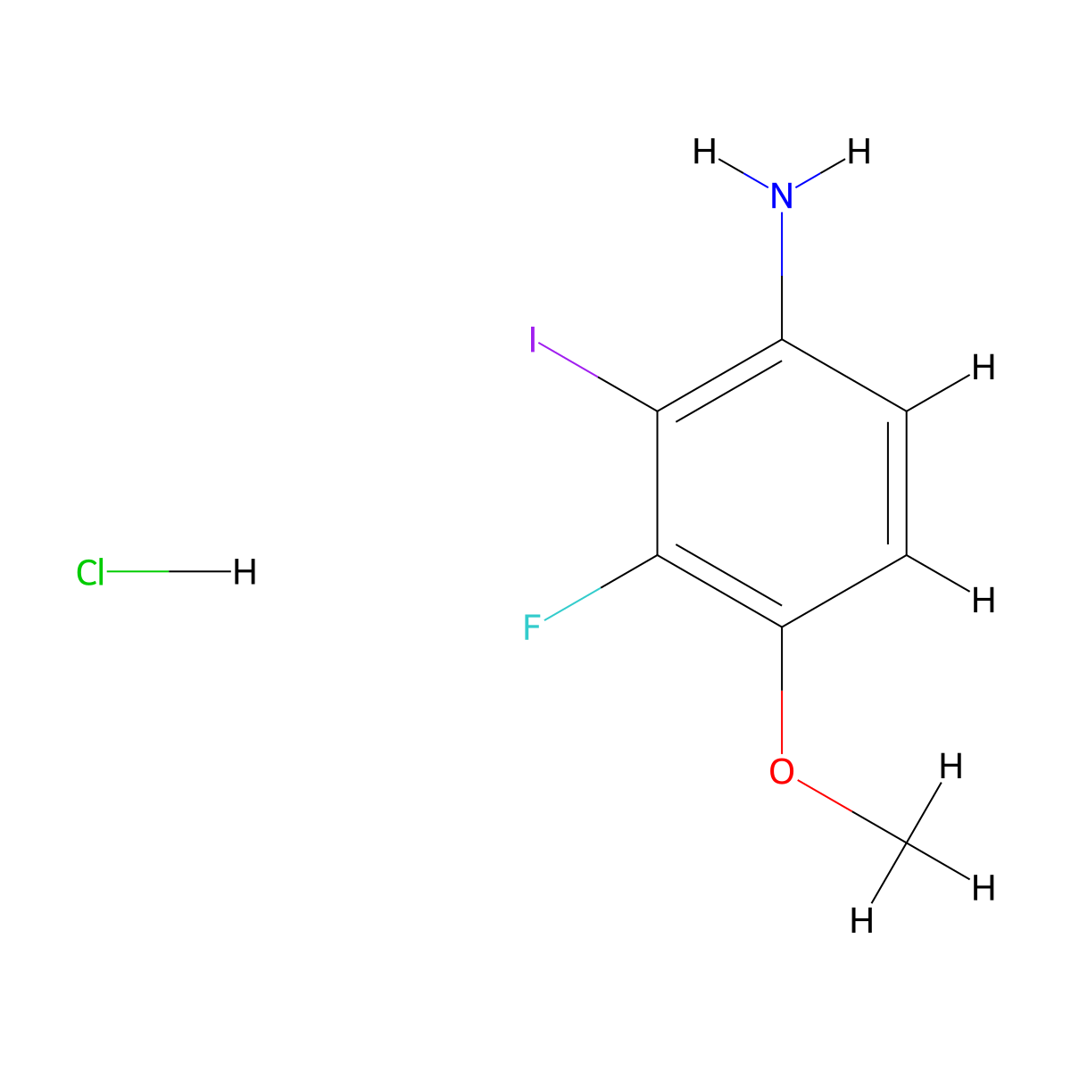 3-Fluoro-2-iodo-4-methoxyaniline hydrochloride molecular structure, CAS 1955540-52-9
