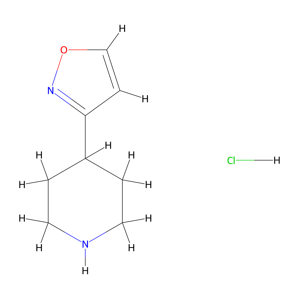4-(1,2-Oxazol-3-yl)piperidine hydrochloride molecular structure, CAS 1955540-53-0