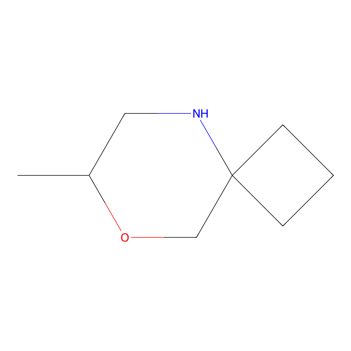 7-Methyl-8-oxa-5-azaspiro[3.5]nonane molecular structure, CAS 1955540-56-3