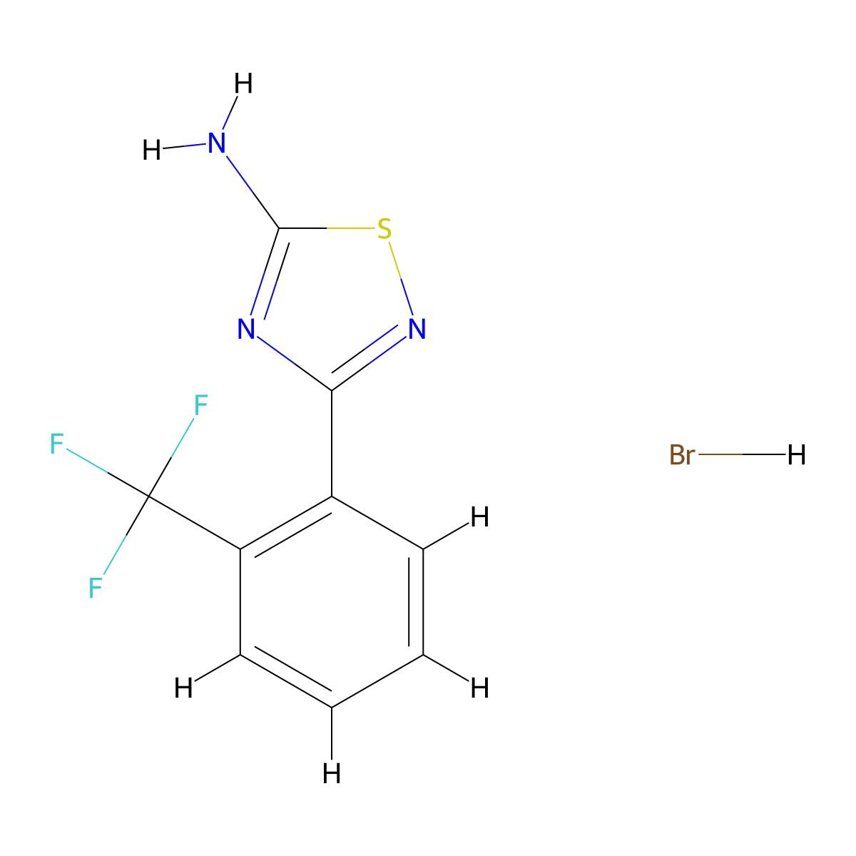 3-[2-(Trifluoromethyl)phenyl]-1,2,4-thiadiazol-5-amine hydrobromide molecular structure, CAS 1955540-58-5