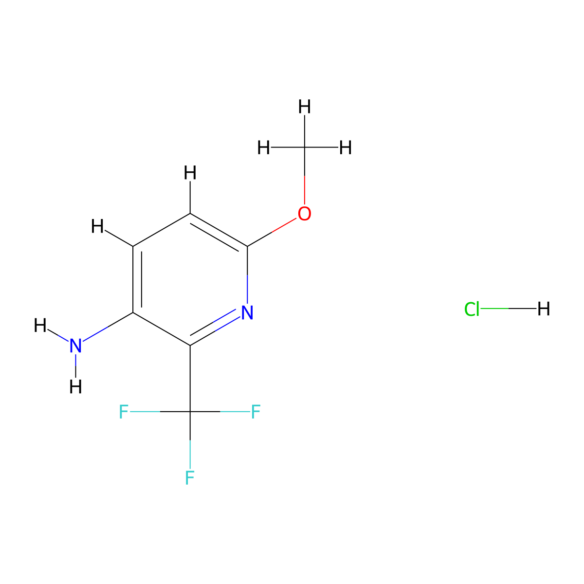 6-Methoxy-2-(trifluoromethyl)pyridin-3-amine hydrochloride molecular structure, CAS 1955540-59-6