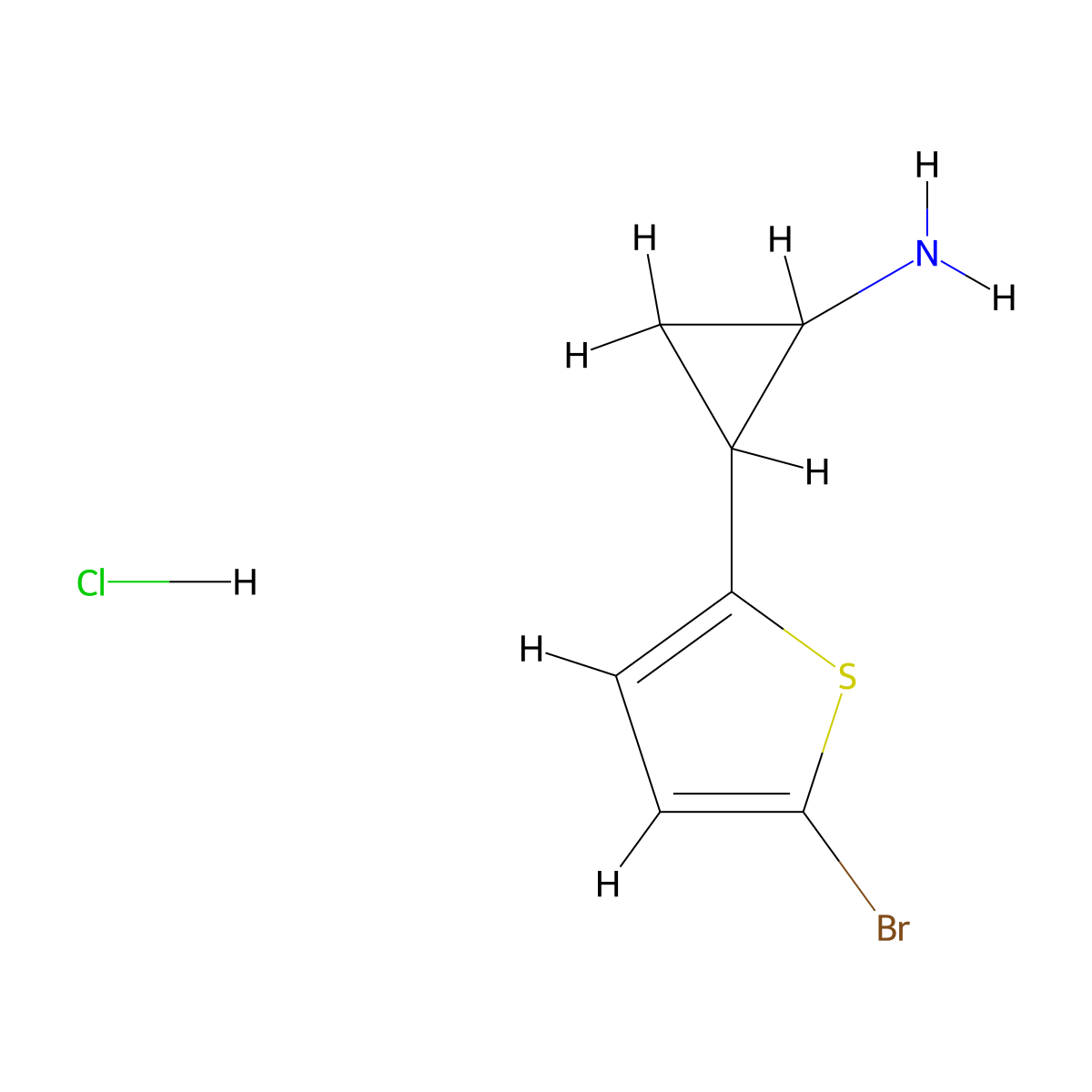 2-(5-Bromothiophen-2-yl)cyclopropan-1-amine hydrochloride molecular structure, CAS 1955540-79-0