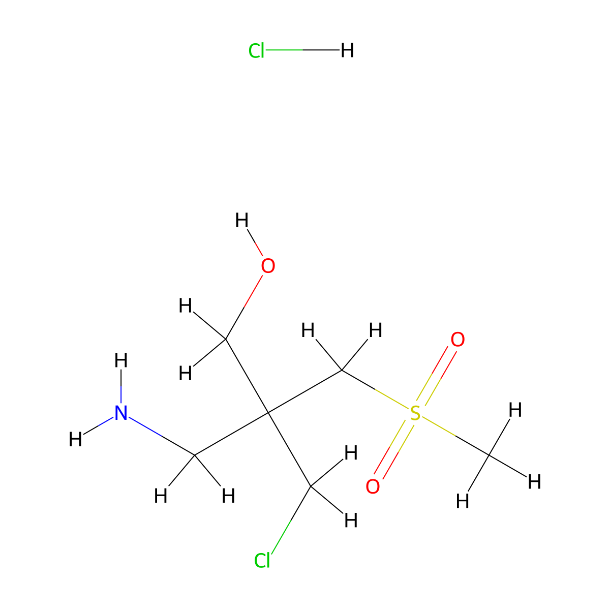3-Amino-2-(chloromethyl)-2-(methanesulfonylmethyl)propan-1-ol hydrochloride molecular structure, CAS 1955540-82-5