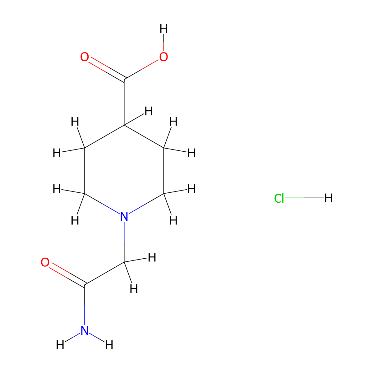 1-(2-Amino-2-oxoethyl)piperidine-4-carboxylic acid hydrochloride molecular structure, CAS 1955540-95-0