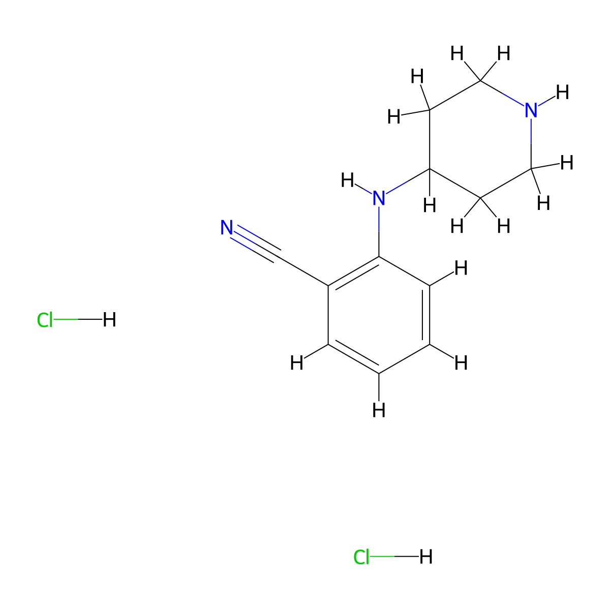 2-[(Piperidin-4-yl)amino]benzonitrile dihydrochloride molecular structure, CAS 1955541-05-5