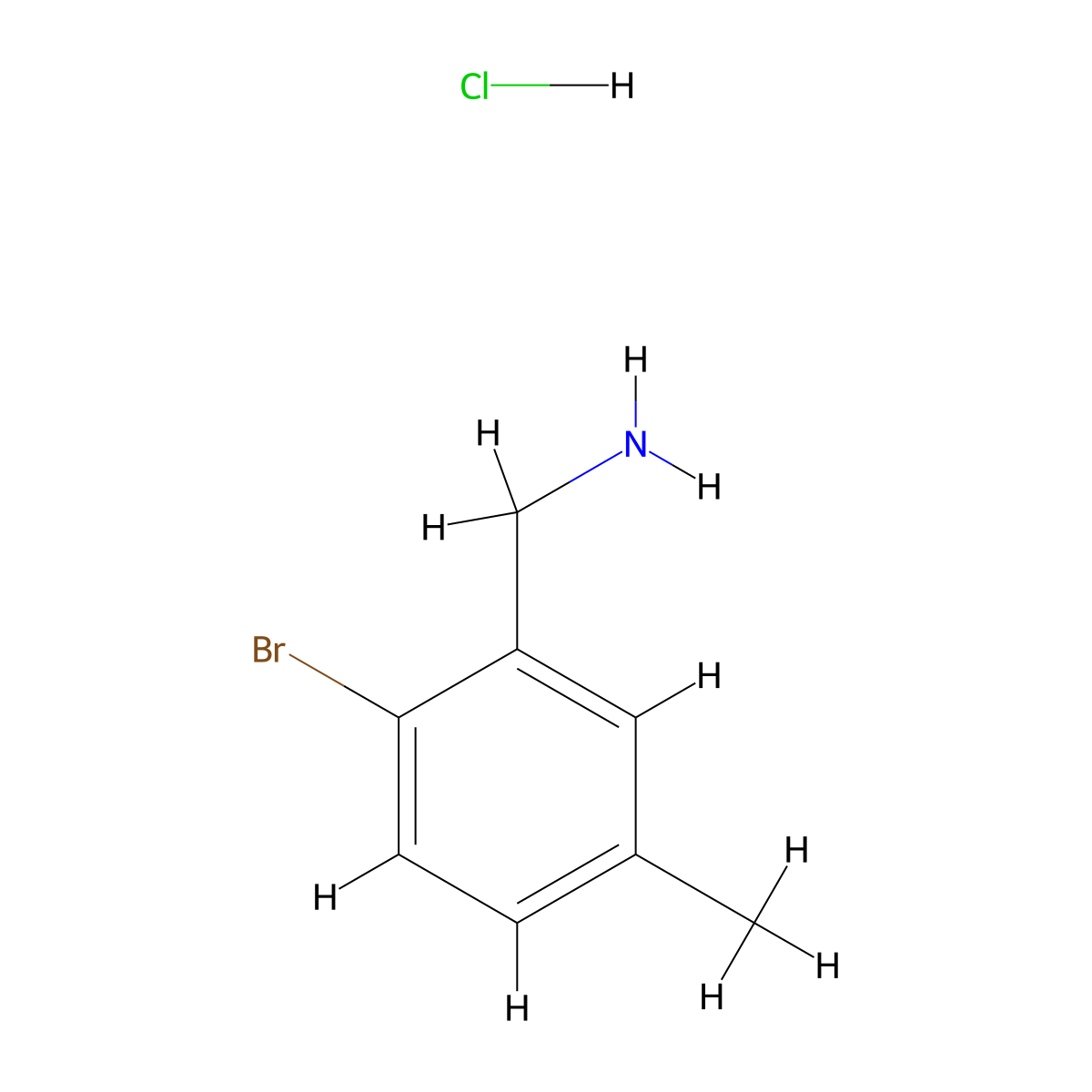 (2-Bromo-5-methylphenyl)methanamine hydrochloride molecular structure, CAS 1955541-08-8