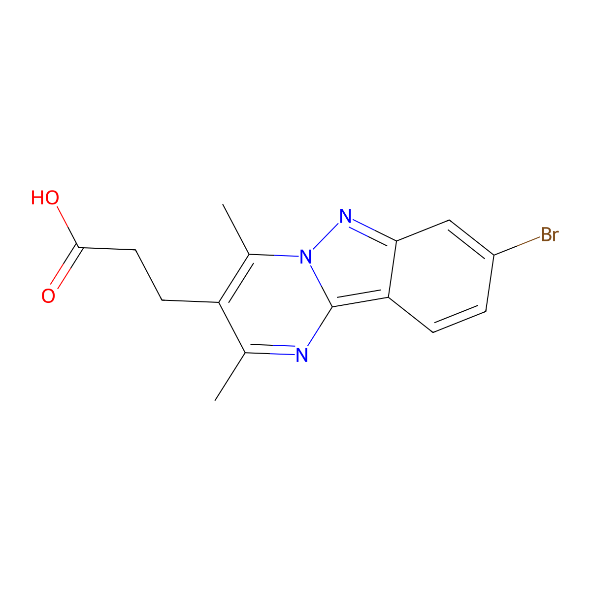 3-{8-Bromo-2,4-dimethylpyrimido[1,2-b]indazol-3-yl}propanoic acid molecular structure, CAS 1955541-14-6