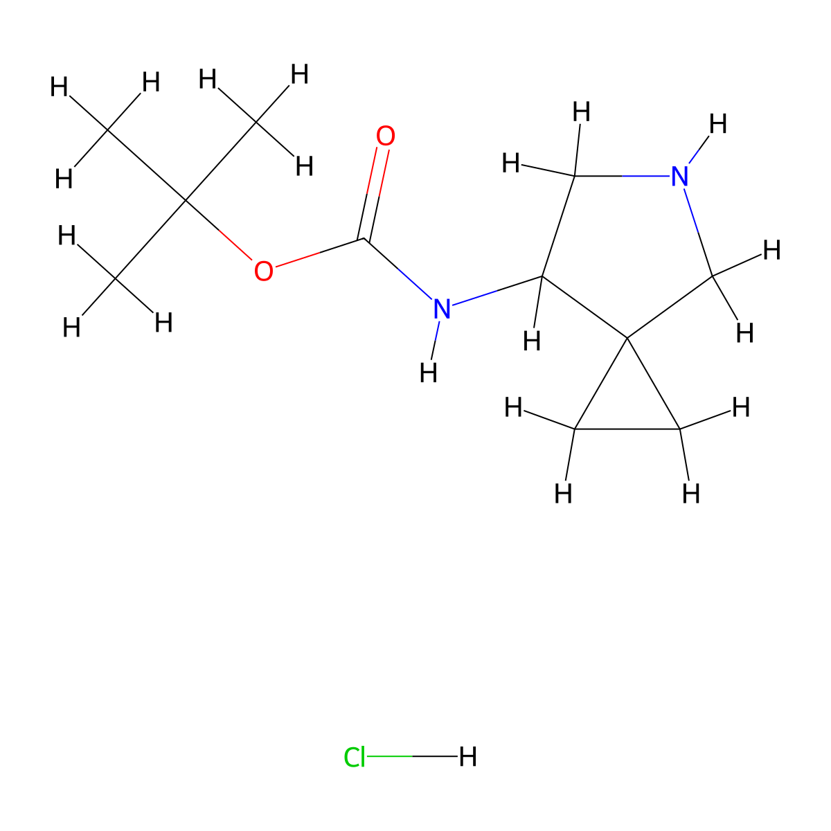 (5-Aza-spiro[2.4]hept-7-yl)-carbamic acid tert-butyl ester hydrochloride molecular structure, CAS 1955541-15-7