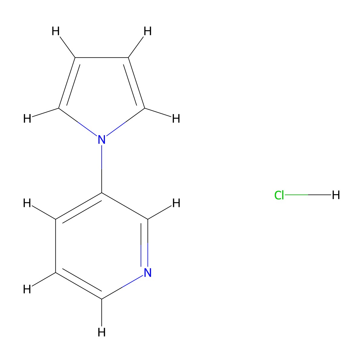 3-(1H-pyrrol-1-yl)pyridine hydrochloride molecular structure, CAS 1955541-19-1