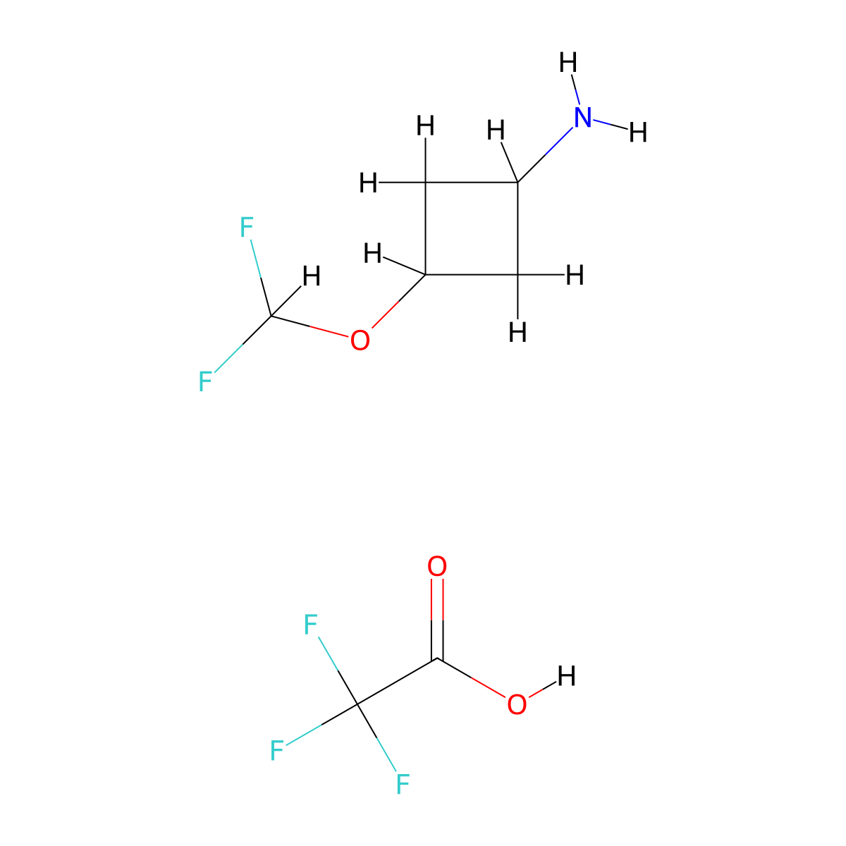 3-(Difluoromethoxy)cyclobutan-1-amine; trifluoroacetic acid molecular structure, CAS 1955541-21-5