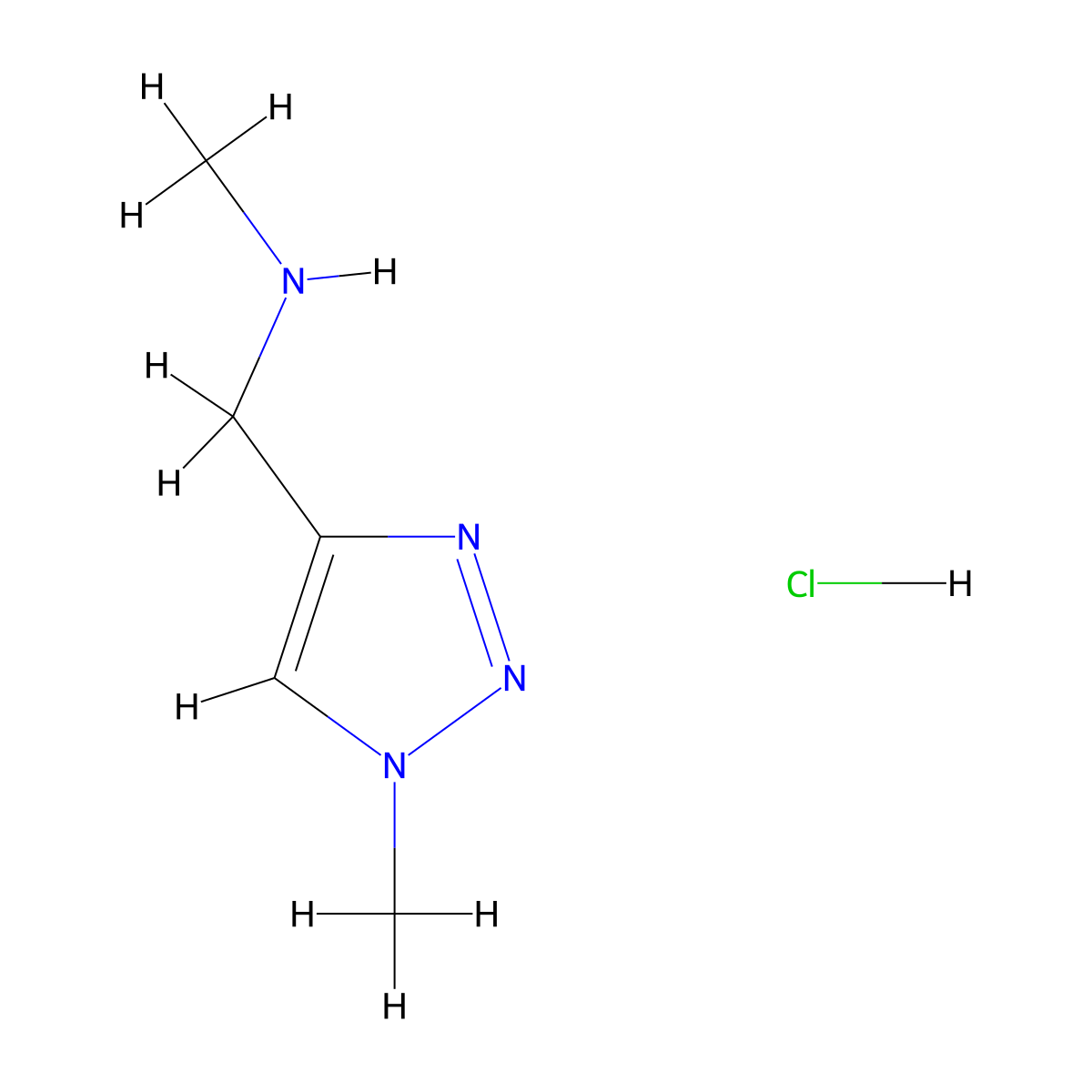 methyl[(1-methyl-1H-1,2,3-triazol-4-yl)methyl]amine hydrochloride molecular structure, CAS 1955541-24-8
