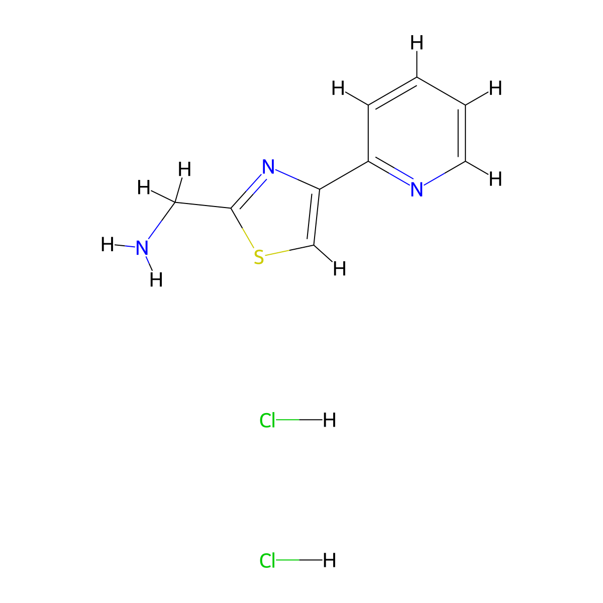 [4-(Pyridin-2-yl)-1,3-thiazol-2-yl]methanamine dihydrochloride molecular structure, CAS 1955541-32-8