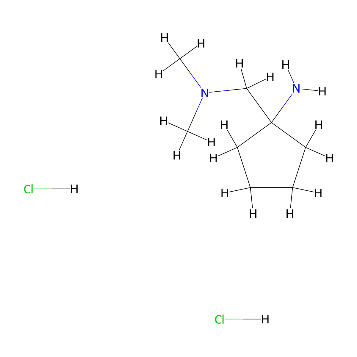 1-[(Dimethylamino)methyl]cyclopentan-1-amine dihydrochloride molecular structure, CAS 1955541-36-2