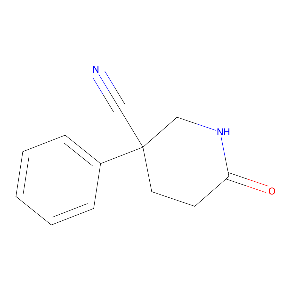 6-Oxo-3-phenylpiperidine-3-carbonitrile molecular structure, CAS 1955541-39-5