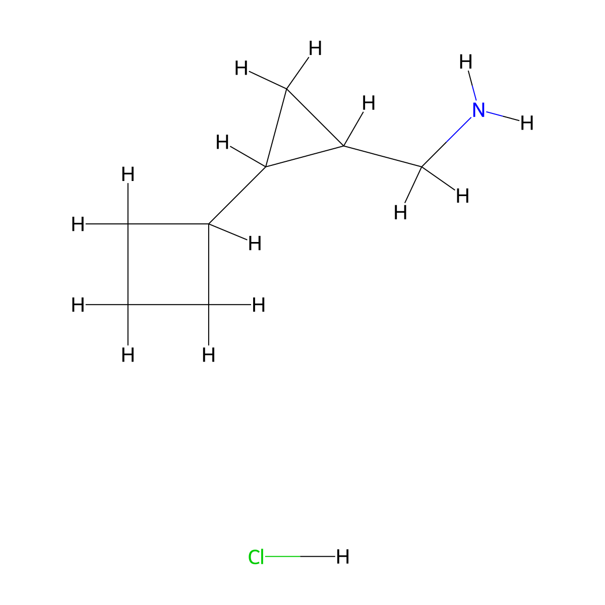 (2-Cyclobutylcyclopropyl)methanamine hydrochloride molecular structure, CAS 1955541-48-6