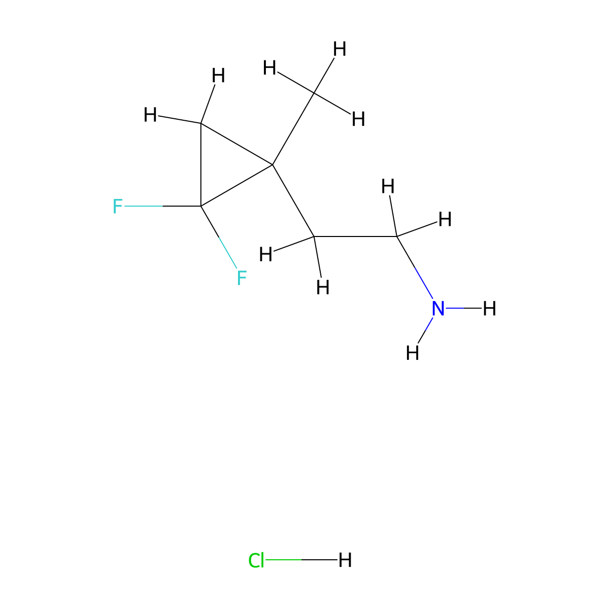 2-(2,2-Difluoro-1-methylcyclopropyl)ethan-1-amine hydrochloride molecular structure, CAS 1955541-55-5