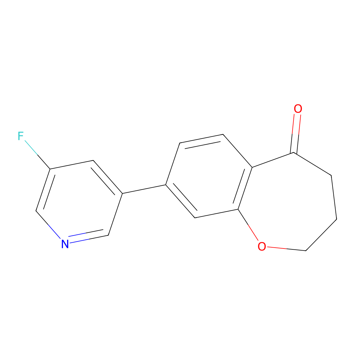 1-Benzoxepin-5(2H)-one, 8-(5-fluoro-3-pyridinyl)-3,4-dihydro- molecular structure, CAS 1955541-56-6