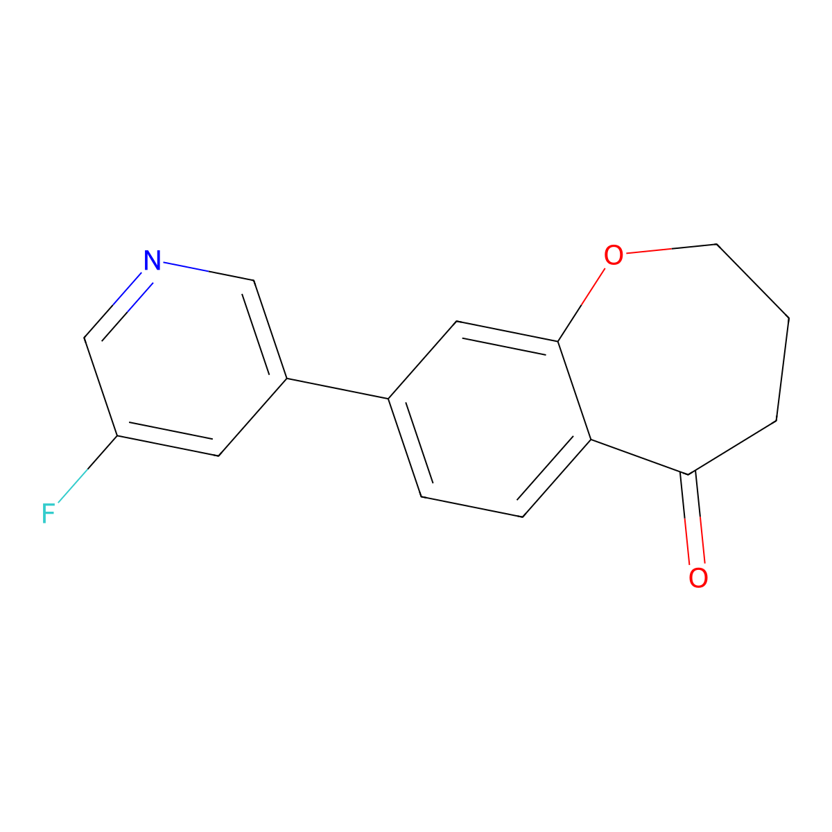 1-Benzoxepin-5(2H)-one, 8-(5-fluoro-3-pyridinyl)-3,4-dihydro- molecular structure, CAS 1955541-56-6