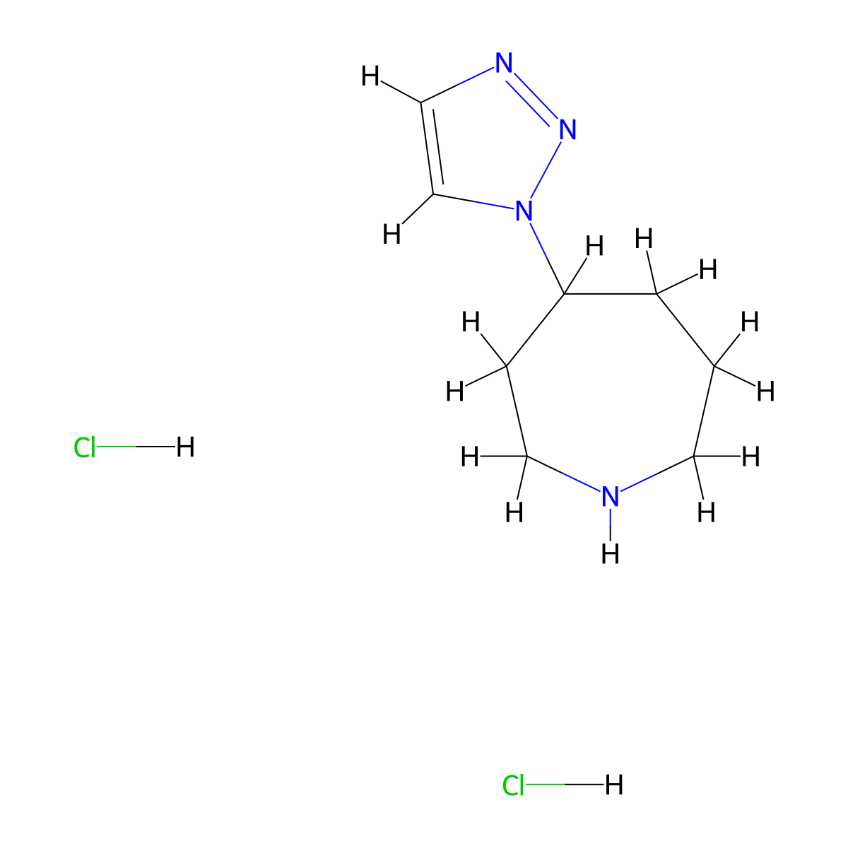 4-(1H-1,2,3-triazol-1-yl)azepane dihydrochloride molecular structure, CAS 1955541-64-6