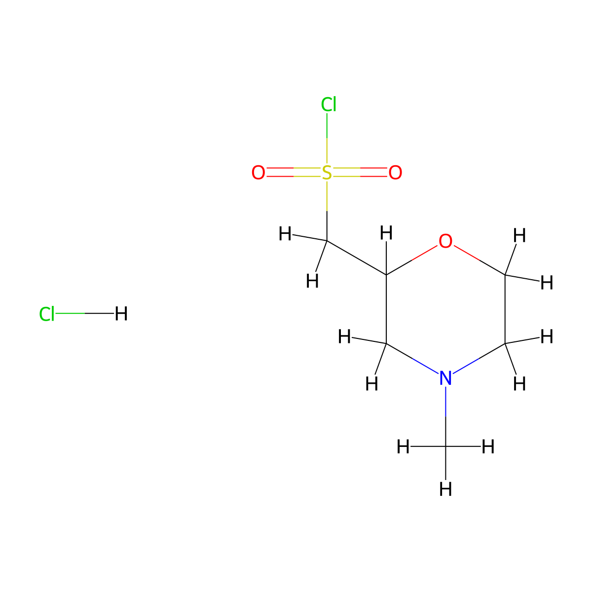 (4-Methylmorpholin-2-yl)methanesulfonyl chloride hydrochloride molecular structure, CAS 1955541-66-8