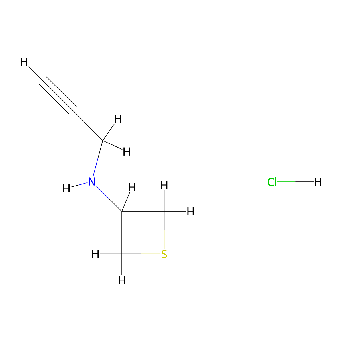N-(prop-2-yn-1-yl)thietan-3-amine hydrochloride molecular structure, CAS 1955541-72-6
