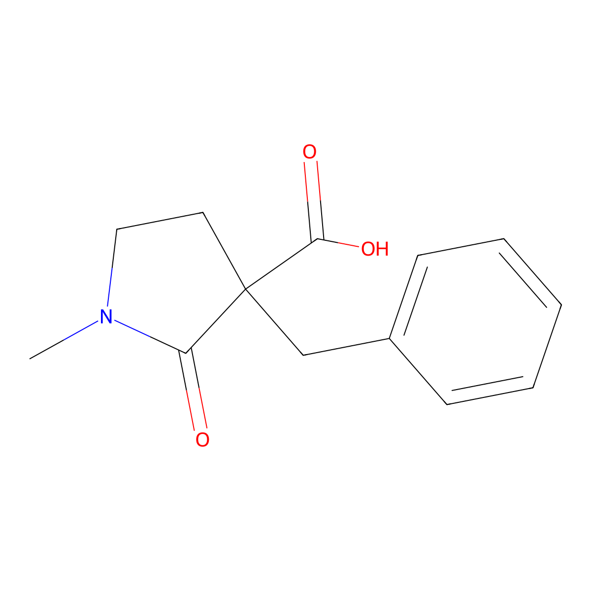 3-Benzyl-1-methyl-2-oxopyrrolidine-3-carboxylic acid molecular structure, CAS 1955541-76-0
