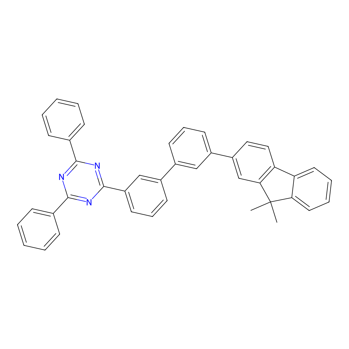 2-(3'-(9,9-dimethyl-9H-fluoren-2-yl)-[1,1'-biphenyl]-3-yl)-4,6-diphenyl-1,3,5-triazine molecular structure, CAS 1955543-57-3