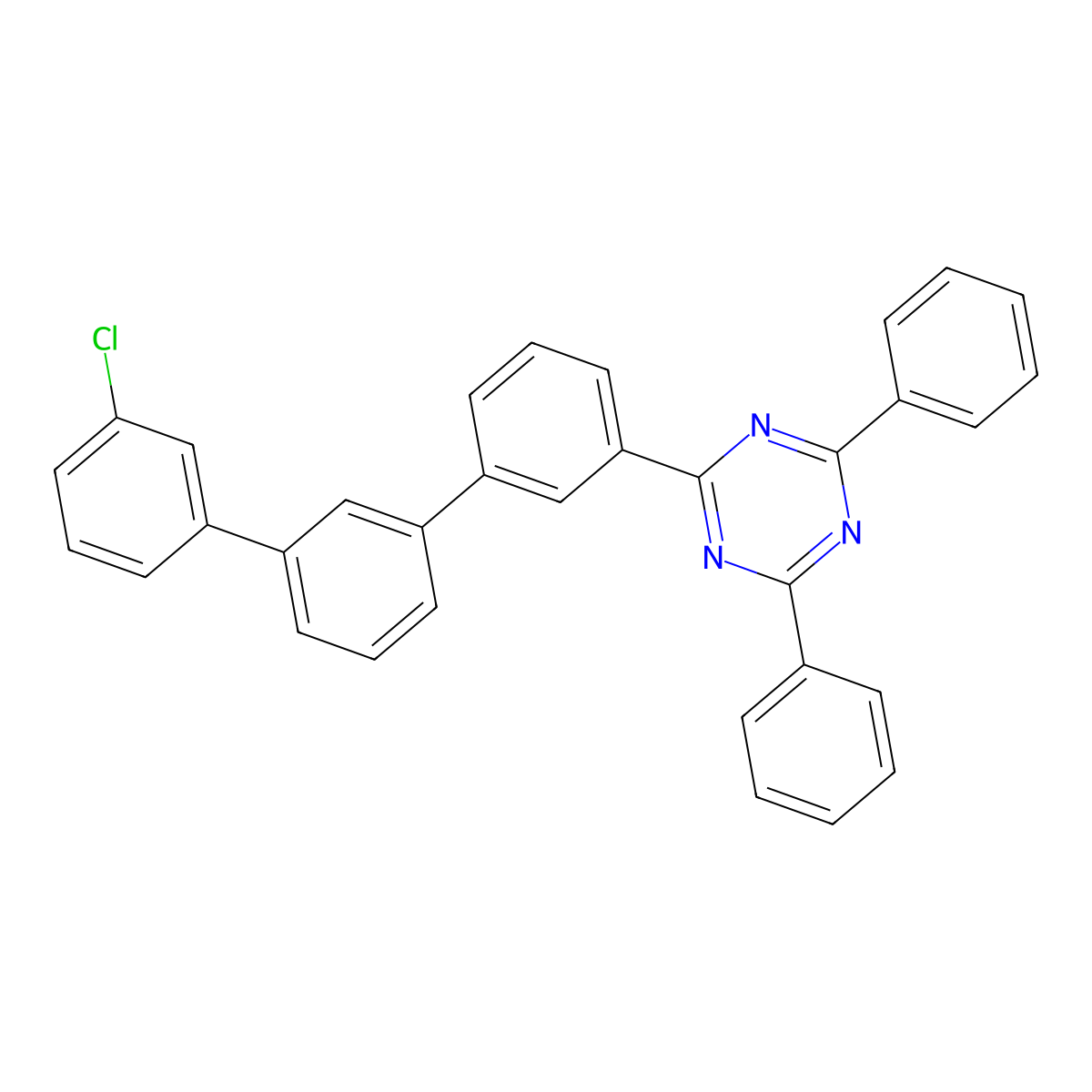 2-(3''-Chloro-[1,1':3',1''-terphenyl]-3-yl)-4,6-diphenyl-1,3,5-triazine molecular structure, CAS 1955546-89-0
