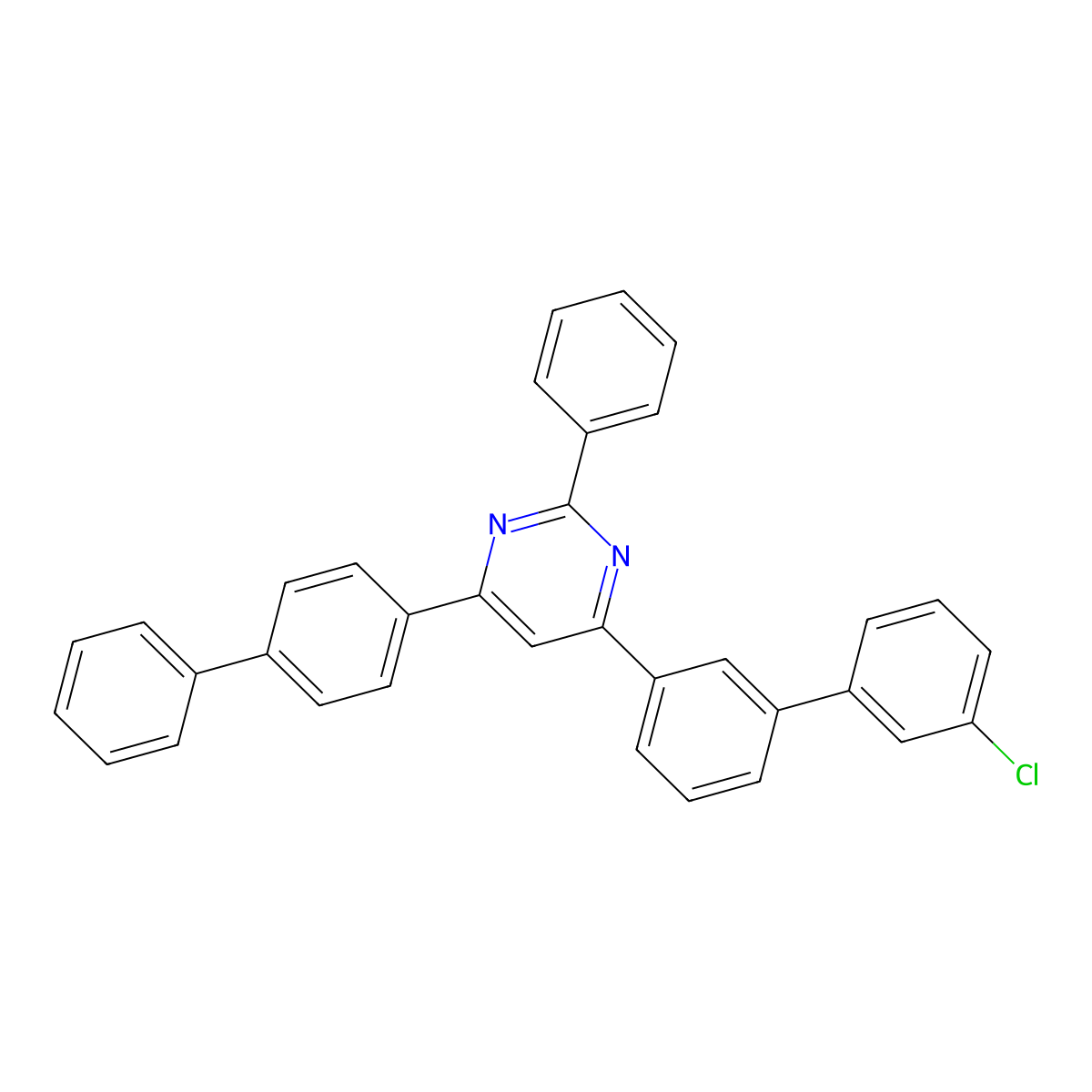 4-[1,1'-Biphenyl]-4-YL-6-(3'-chloro[1,1'-biphenyl]-3-YL)-2-phenylpyrimidine molecular structure, CAS 1955546-94-7
