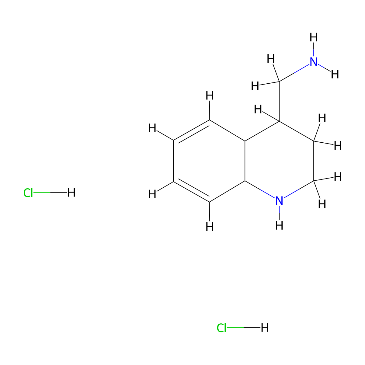 (1,2,3,4-Tetrahydroquinolin-4-yl)methanamine dihydrochloride molecular structure, CAS 1955547-03-1