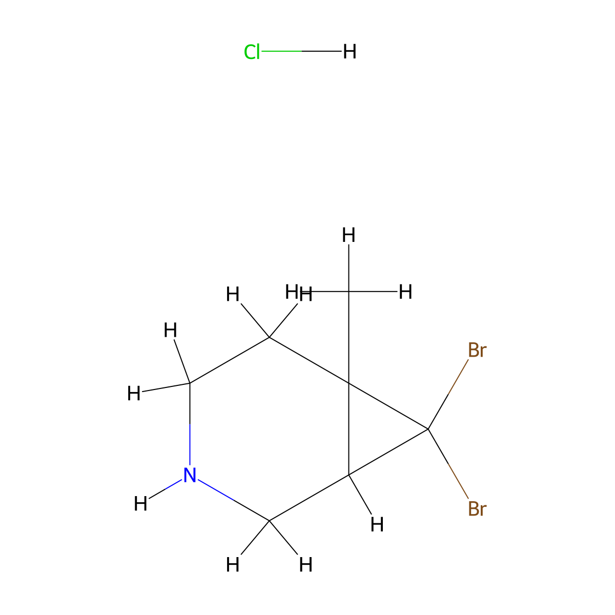7,7-Dibromo-6-methyl-3-azabicyclo[4.1.0]heptane hydrochloride molecular structure, CAS 1955547-13-3