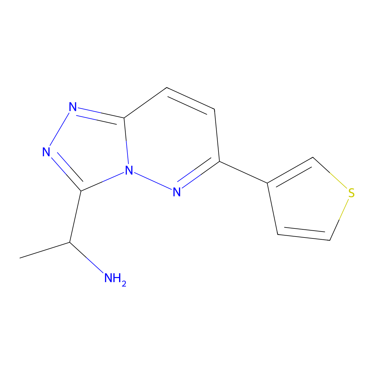 1-(6-(Thiophen-3-yl)-[1,2,4]triazolo[4,3-b]pyridazin-3-yl)ethan-1-amine molecular structure, CAS 1955547-17-7