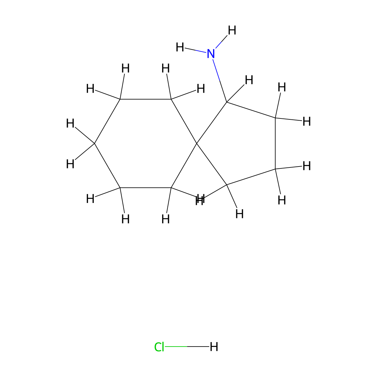 Spiro[4.5]decan-1-amine hydrochloride molecular structure, CAS 1955547-24-6