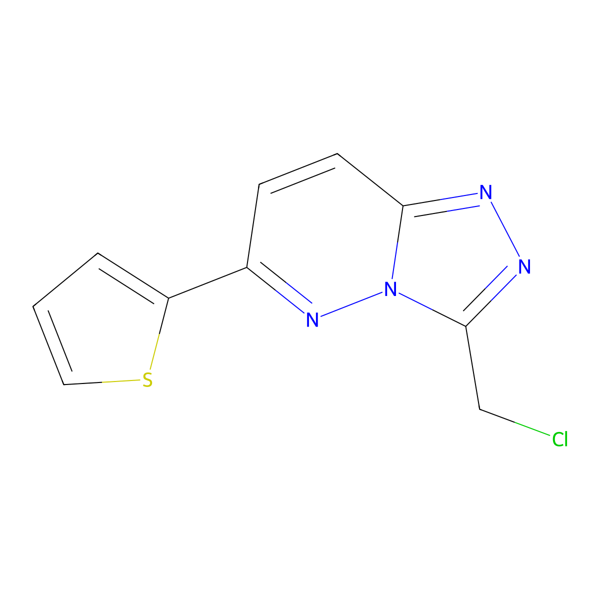 3-(Chloromethyl)-6-(thiophen-2-yl)-[1,2,4]triazolo[4,3-b]pyridazine molecular structure, CAS 1955547-26-8