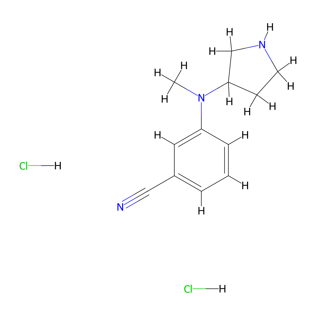 3-[Methyl(pyrrolidin-3-yl)amino]benzonitrile dihydrochloride molecular structure, CAS 1955547-44-0