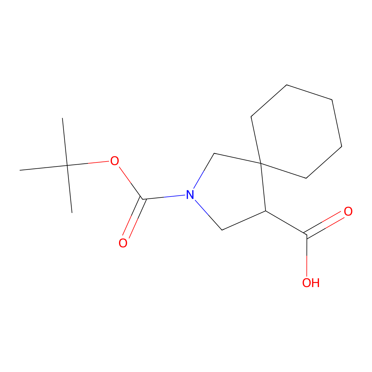 2-((Tert-butoxy)carbonyl)-2-azaspiro(4.5)decane-4-carboxylic acid molecular structure, CAS 1955547-53-1