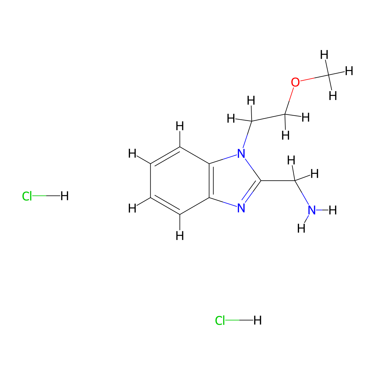 1-[1-(2-methoxyethyl)-1H-1,3-benzodiazol-2-yl]methanamine dihydrochloride molecular structure, CAS 1955547-57-5