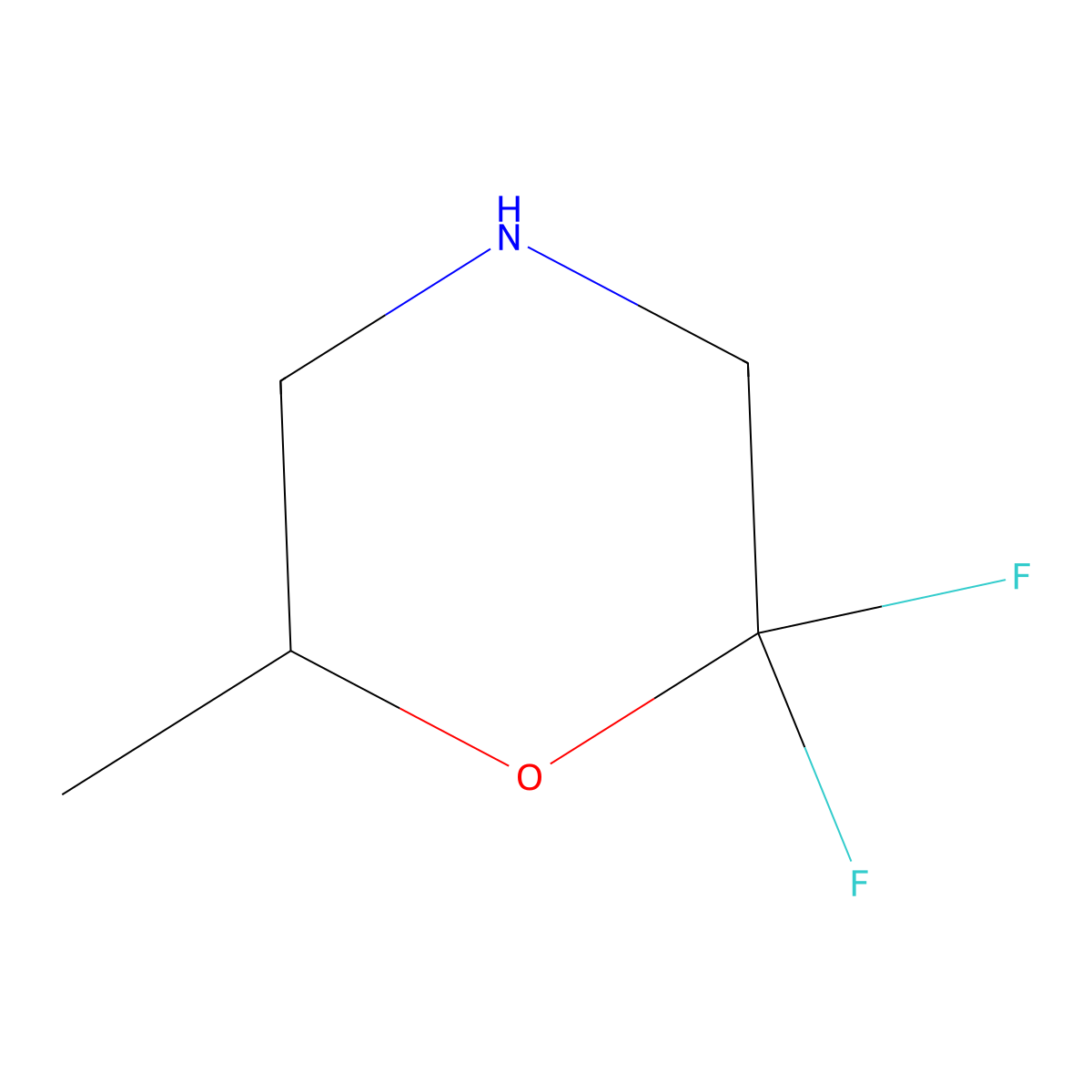 2,2-Difluoro-6-methylmorpholine molecular structure, CAS 1955547-59-7