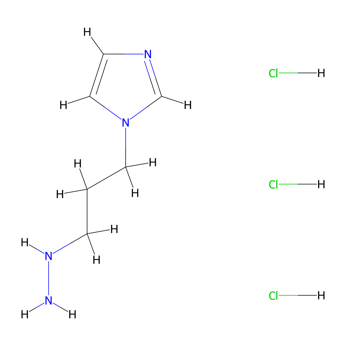 1-(3-hydrazinylpropyl)-1H-imidazole trihydrochloride molecular structure, CAS 1955547-67-7