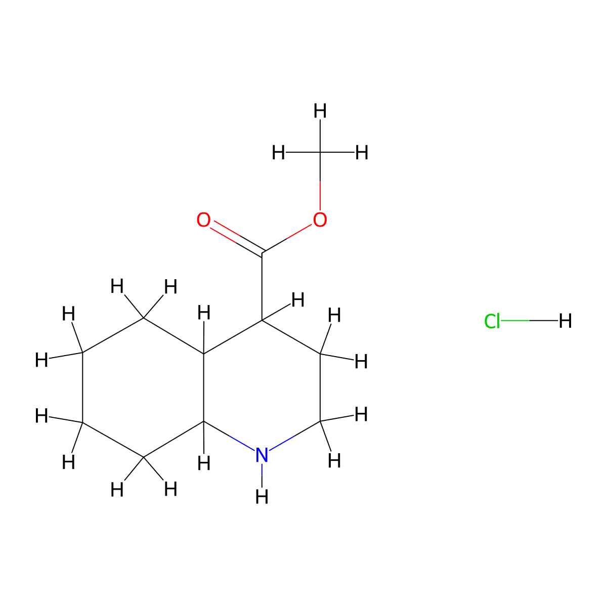 Methyl decahydroquinoline-4-carboxylate hydrochloride molecular structure, CAS 1955547-71-3