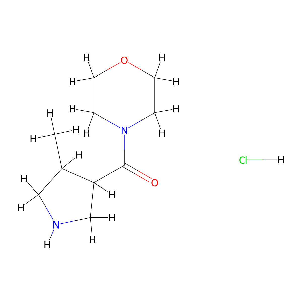 4-(4-Methylpyrrolidine-3-carbonyl)morpholine hydrochloride molecular structure, CAS 1955547-73-5