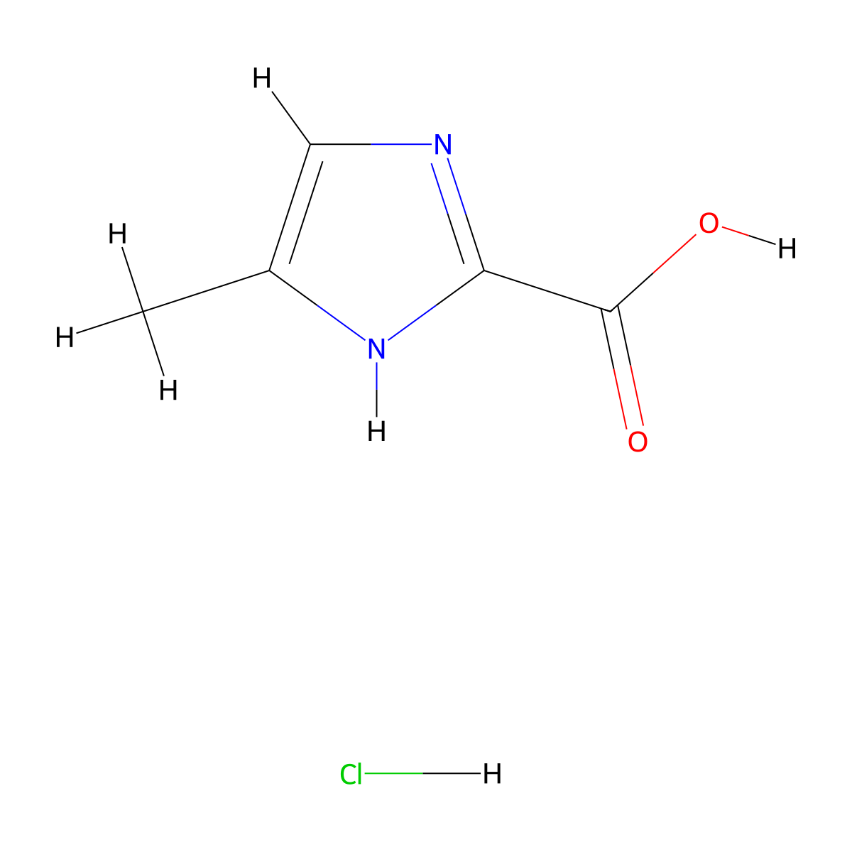 4-methyl-1H-imidazole-2-carboxylic acid hydrochloride molecular structure, CAS 1955547-78-0