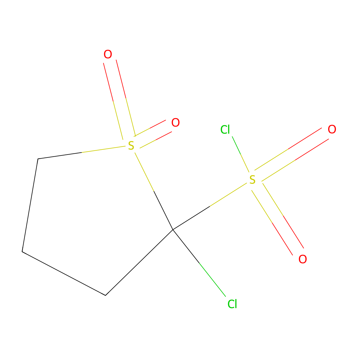 2-Chloro-1,1-dioxo-1lambda6-thiolane-2-sulfonyl chloride molecular structure, CAS 1955547-79-1