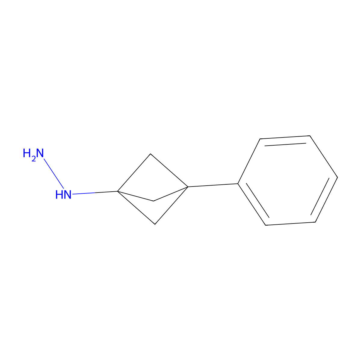 (3-Phenylbicyclo[1.1.1]pentan-1-yl)hydrazine molecular structure, CAS 1955547-98-4