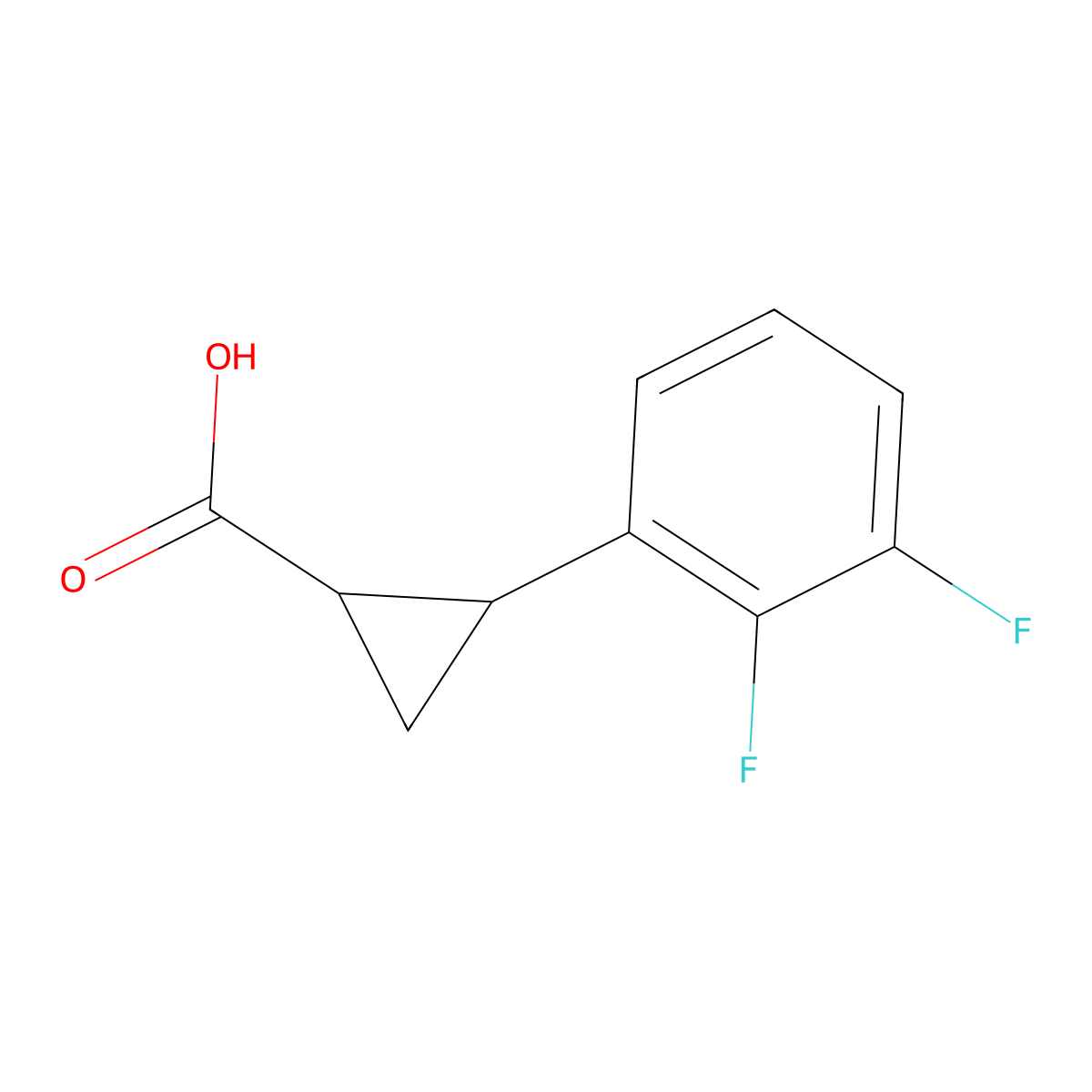 rac-(1R,2R)-2-(2,3-difluorophenyl)cyclopropane-1-carboxylic acid molecular structure, CAS 1955548-02-3